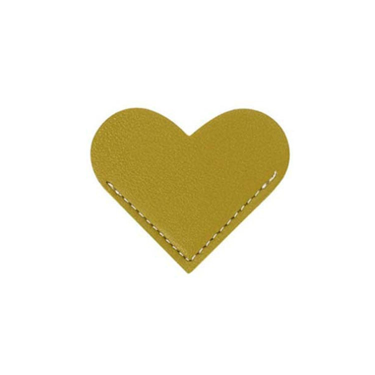 Mini Business Student Library Portable PU Leather Heart Shaped Bookmark