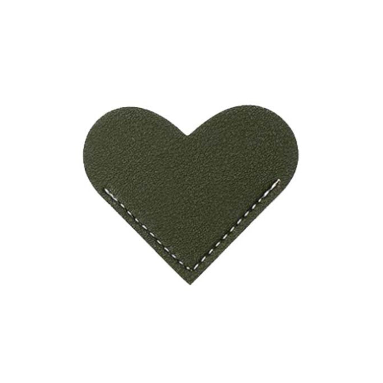 Mini Business Student Library Portable PU Leather Heart Shaped Bookmark
