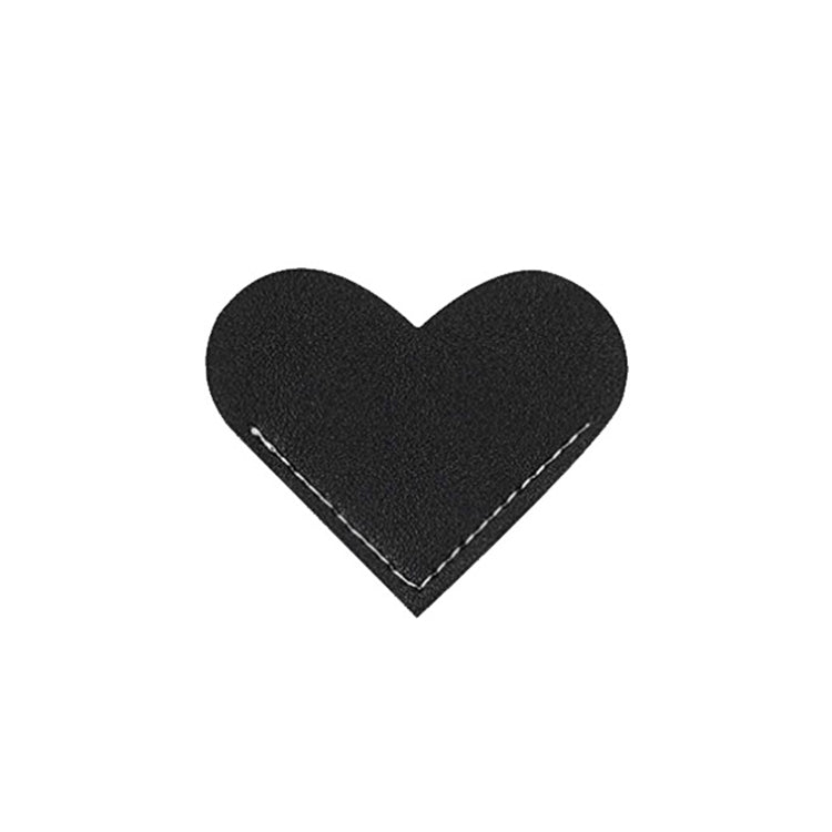 Mini Business Student Library Portable PU Leather Heart Shaped Bookmark