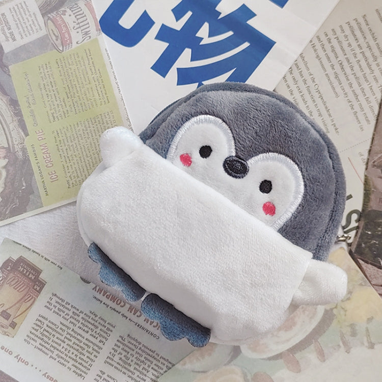 2pcs Cute Little Penguin Coin Purse Lipstick Data Cable Bag