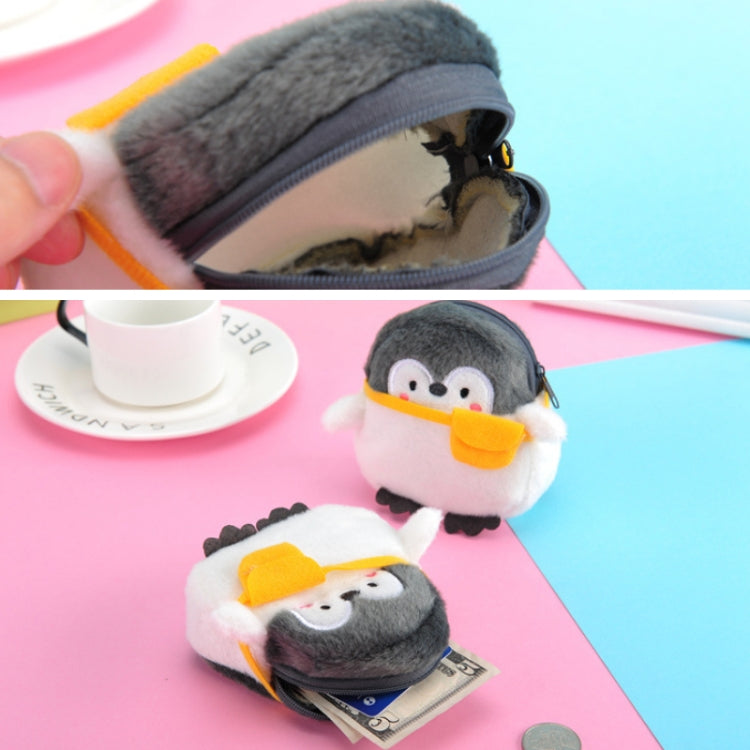 2pcs Cute Little Penguin Coin Purse Lipstick Data Cable Bag
