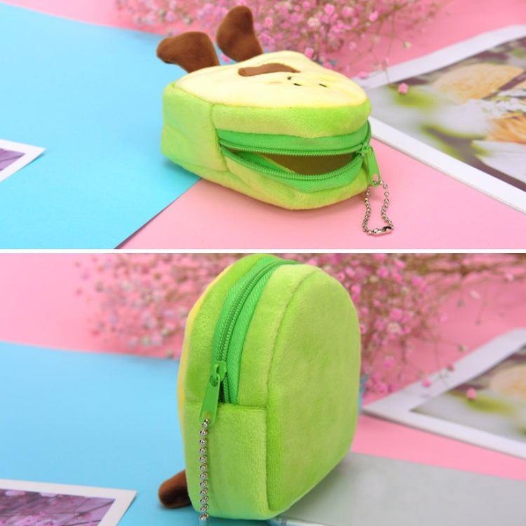 Avocado Fruit Schoolbag Shape Coin Purse Lipstick Data Line Bag
