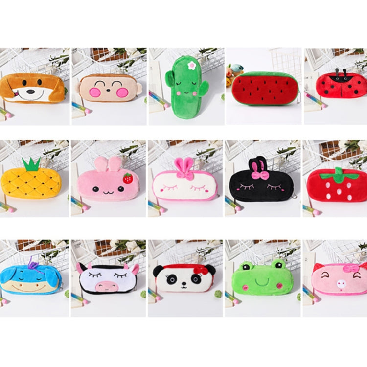 3pcs Children Cute Animal Plush Pencil Bag Stationery Storage Bag