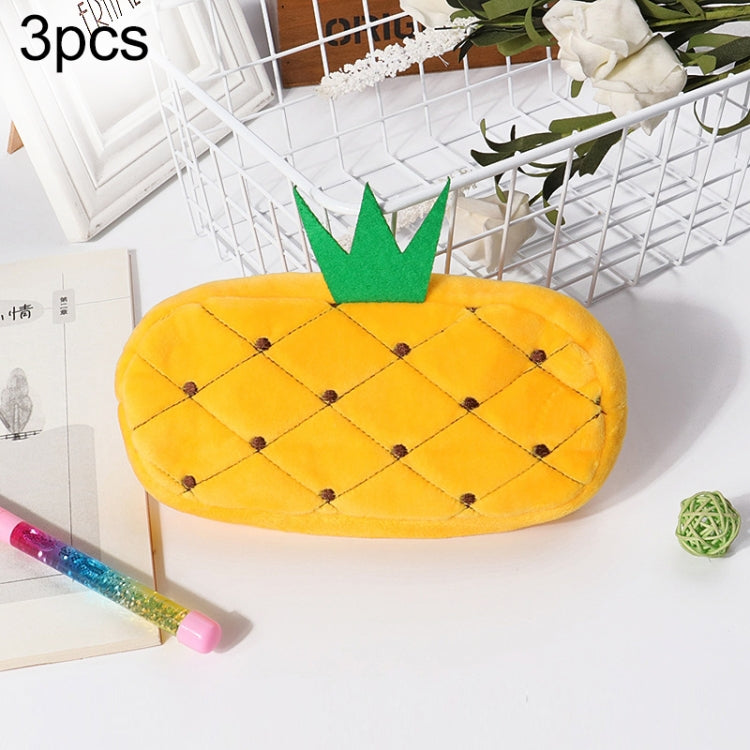 3pcs Children Cute Animal Plush Pencil Bag Stationery Storage Bag