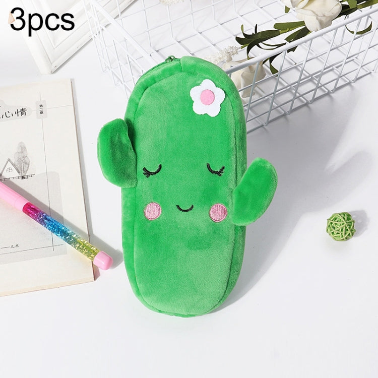 3pcs Children Cute Animal Plush Pencil Bag Stationery Storage Bag