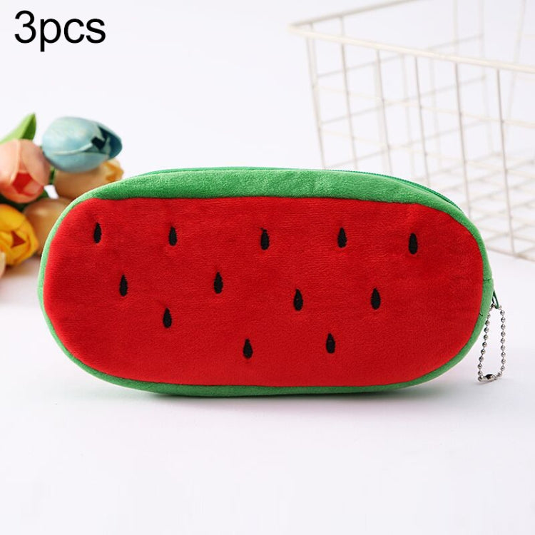 3pcs Children Cute Animal Plush Pencil Bag Stationery Storage Bag