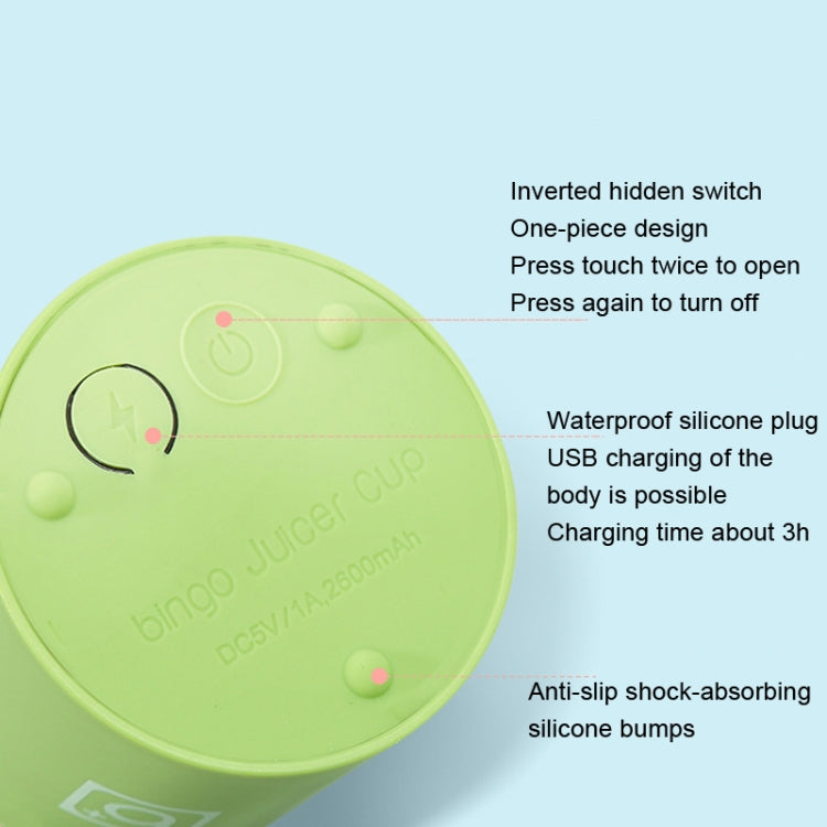 Bingo Mini Portable Juicer Home 6 Knife Head Charging Electric Juice Cup