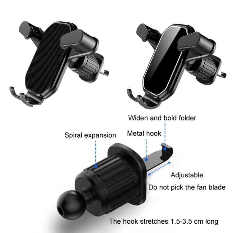 Versatile Car Air Vent Mobile Phone Holder with Adjustable Hook