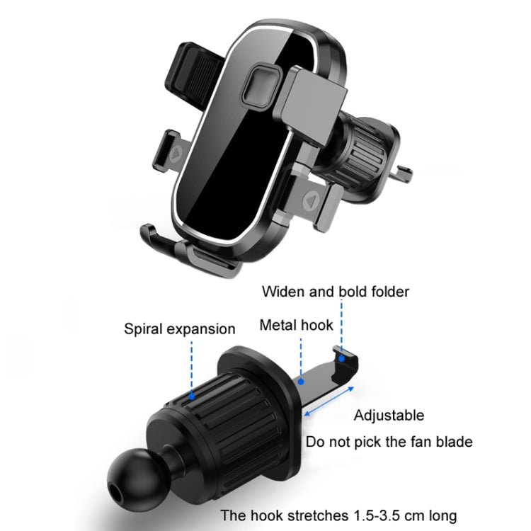 Versatile Car Air Vent Mobile Phone Holder with Secure Hook Design