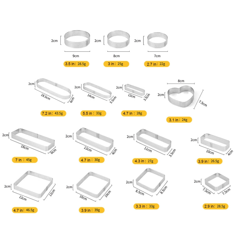 BN1006 Stainless Steel Mousse Circle Thickened Perforated Cake Mold DIY Baking Tools