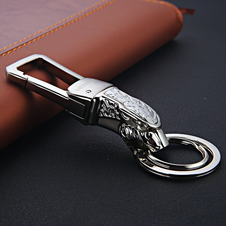 Elegant Leopard Head Zinc Alloy Keychain with Gift Box