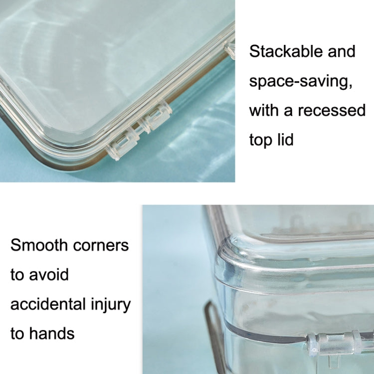 RJ 26 Large Capacity Simple Pen Bag Hand Lifting Transparent Double Layer Student Stationery Storage Box