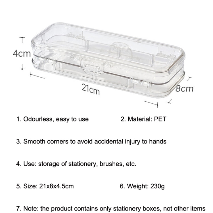 RJ 26 Large Capacity Simple Pen Bag Hand Lifting Transparent Double Layer Student Stationery Storage Box
