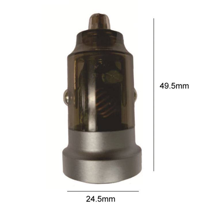 PD+QC Mini Transparent Super Fast Charge Car Cigarette Lighter Charger, HP-99 Gray, HP-99 Black