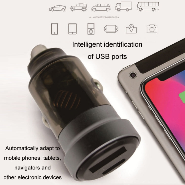 PD+QC Mini Transparent Super Fast Charge Car Cigarette Lighter Charger, HP-99 Gray, HP-99 Black