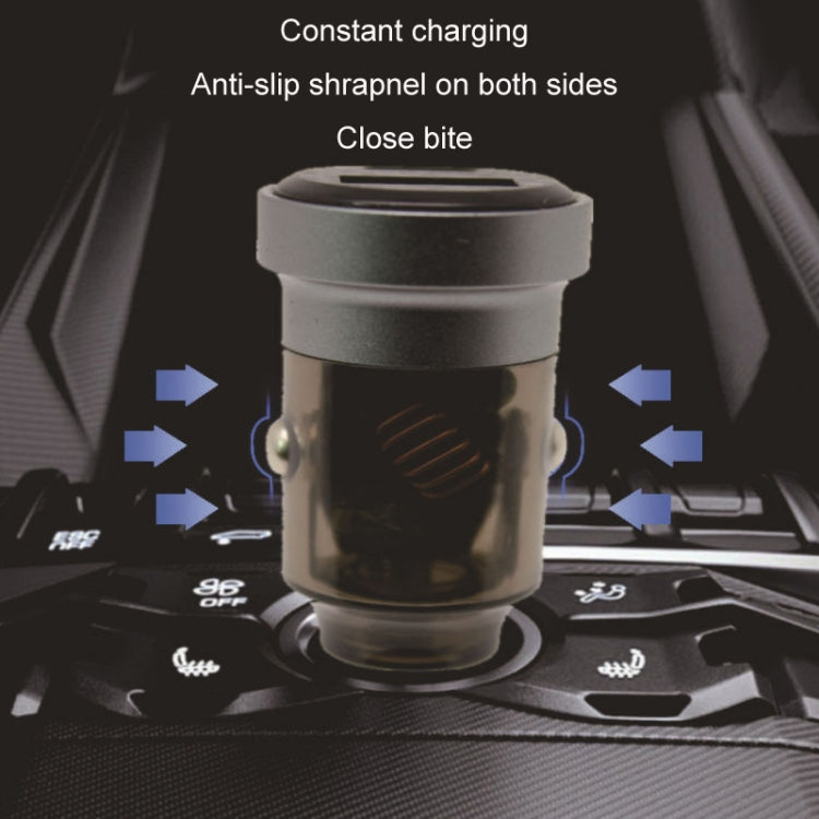 PD+QC Mini Transparent Super Fast Charge Car Cigarette Lighter Charger, HP-99 Gray, HP-99 Black