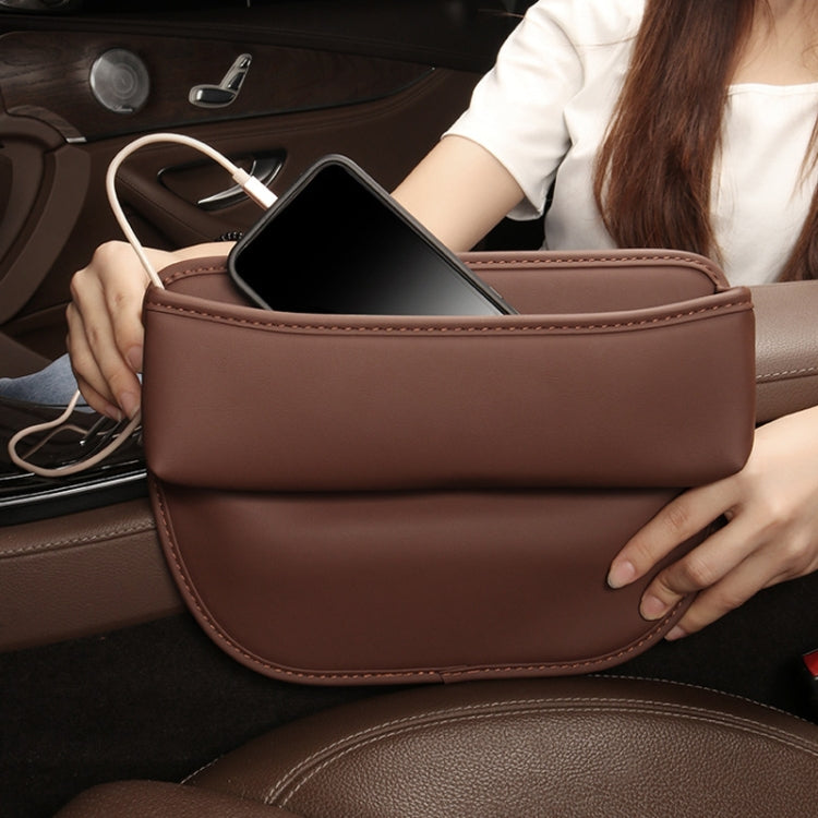 Versatile Car Seat Gap Organiser with Suede Lining and Charging Cable