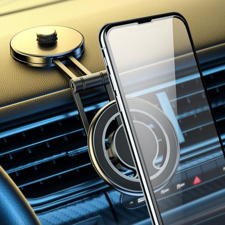 Compact Magnetic Telescopic Car Phone Holder with 360-Degree Rotation