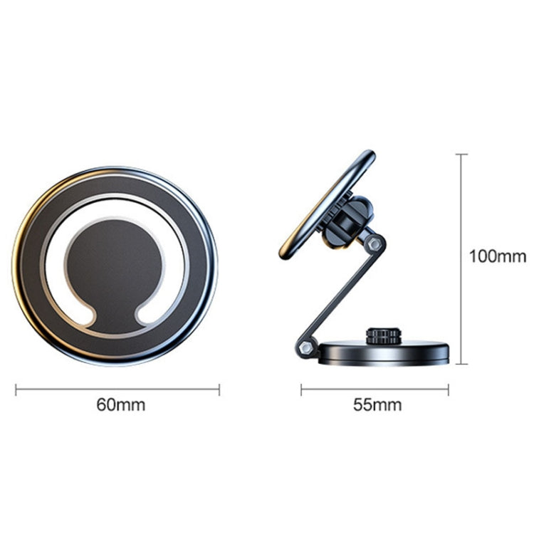 Compact Magnetic Telescopic Car Phone Holder with 360-Degree Rotation