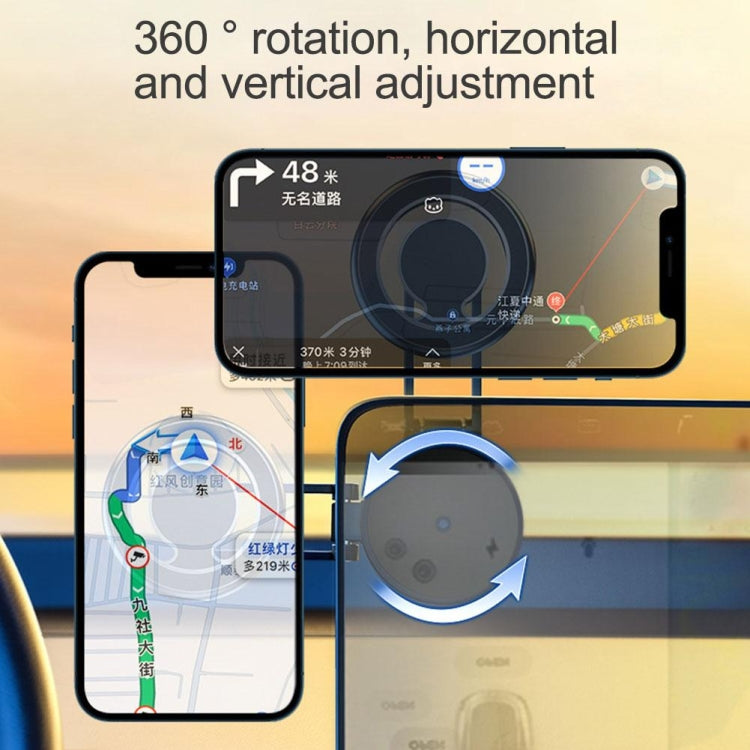 Compact Magnetic Telescopic Car Phone Holder with 360-Degree Rotation