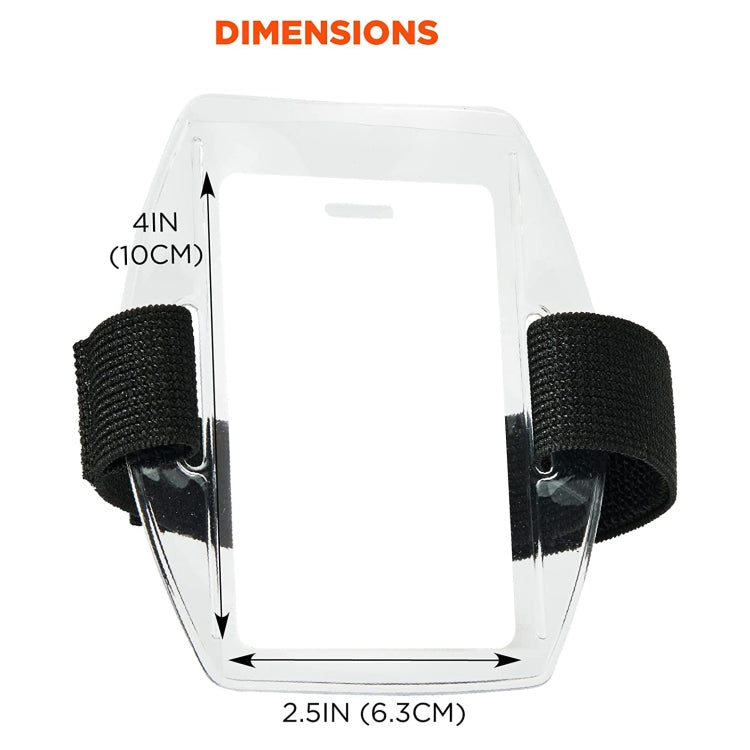 PVC Soft Plastic Card Holder Polyester Reflective Wristband Badge Card Holder Arm Adjustable ID Badge