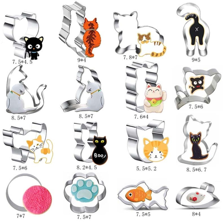 5pcs Cat Cookie Mold Stainless Steel DIY Baking Utensils