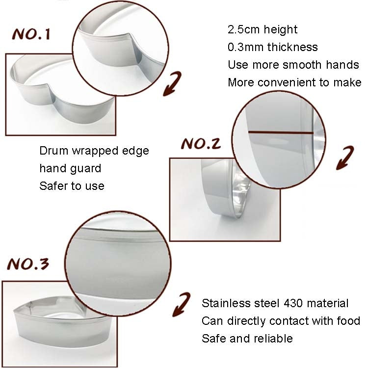 5pcs Cat Cookie Mold Stainless Steel DIY Baking Utensils