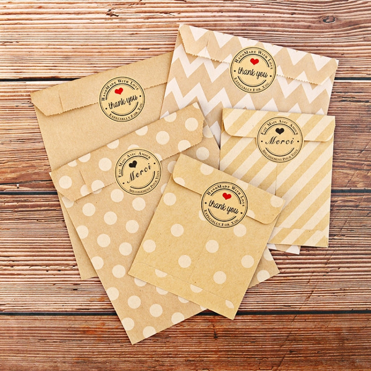 2sets Wave Dot Packaging Kraft Paper Bag Stickers DIY Baking Packaging Gift Bags