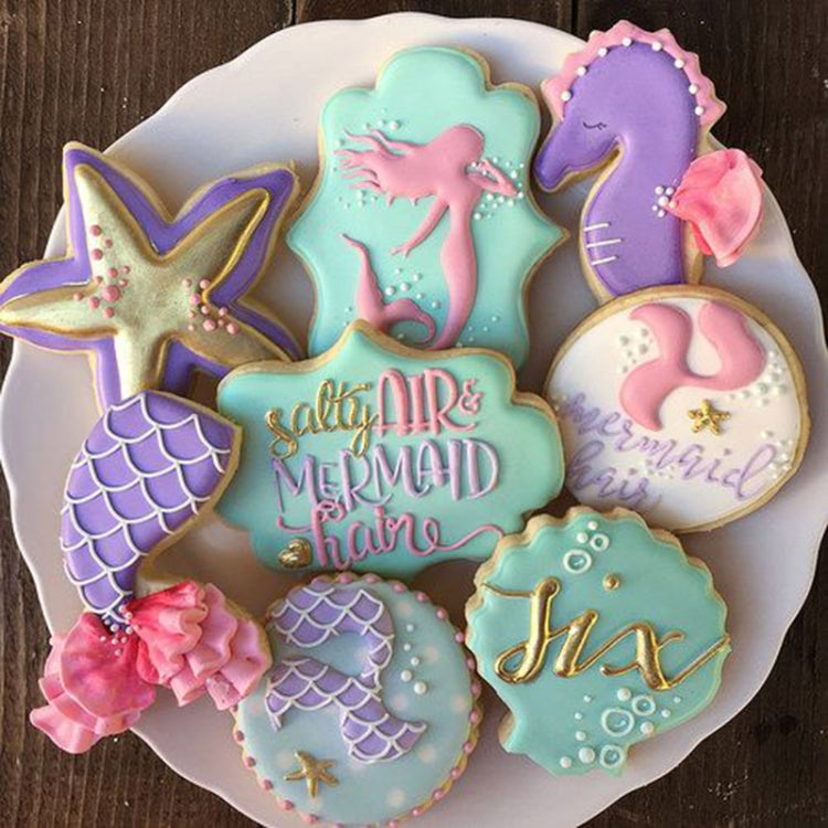 3 in 1 Ocean Series Seahorse Starfish Shell Baking Moulds Flip Sugar Cookie Mould
