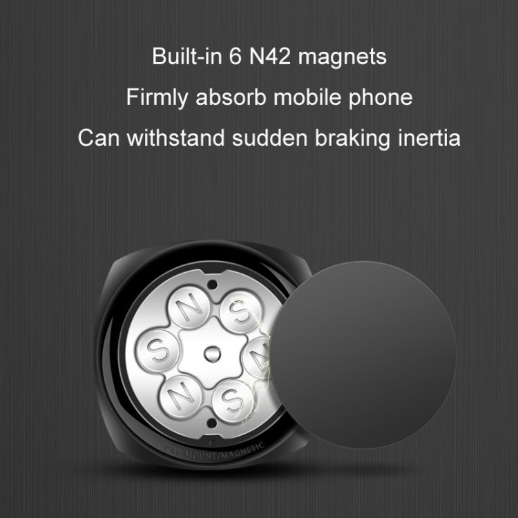 Magnetic Telescopic Car Phone Holder with Powerful Suction and Rubber Base