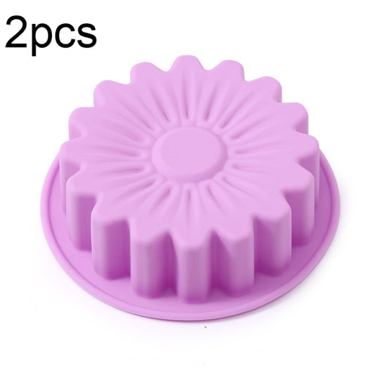 2pcs Silicone Sunflower Cake Mold High Temperature Resistant Baking Molds