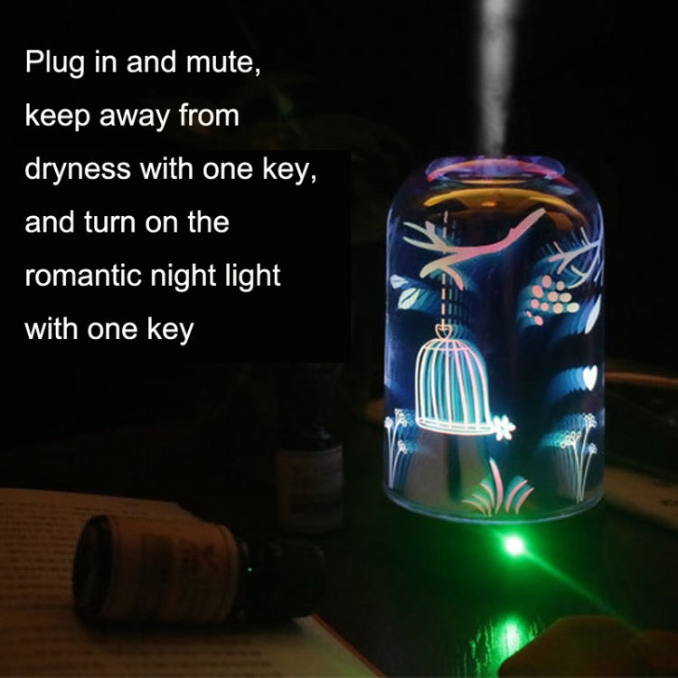 AOD-8 Jungle Discovery 3D Glass Aromatherapy Machine Silent Bedroom Mini Humidifier