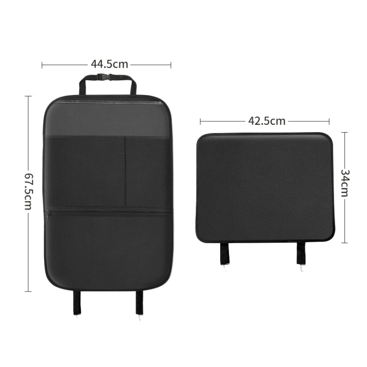 Children's Car Seat Back Protector with Storage - Anti-Kick and Easy-Clean Leather Pad
