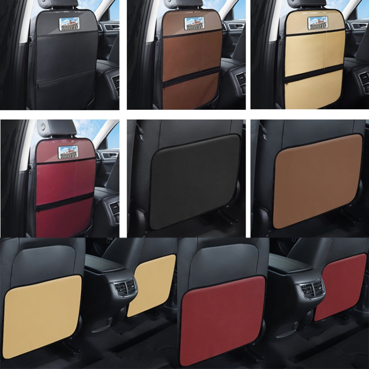 Children's Car Seat Back Protector with Storage - Anti-Kick and Easy-Clean Leather Pad
