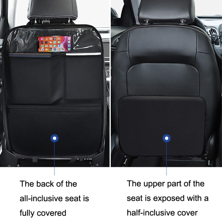 Children's Car Seat Back Protector with Storage - Anti-Kick and Easy-Clean Leather Pad