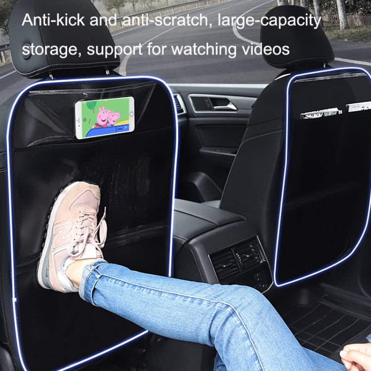 Children's Car Seat Back Protector with Storage - Anti-Kick and Easy-Clean Leather Pad