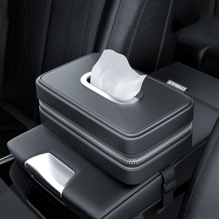 Versatile Leather Tissue Holder with Elastic Strap for Car Seat Back