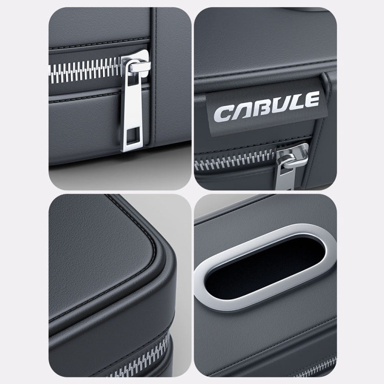Versatile Leather Tissue Holder with Elastic Strap for Car Seat Back