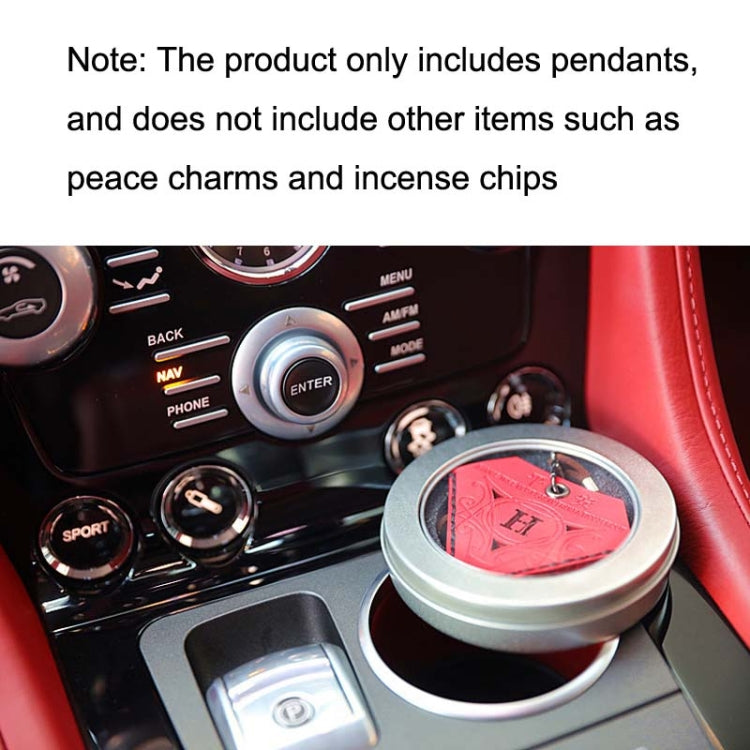 Triangular Leather Ping An Charm Pendant for Car Rearview Mirror