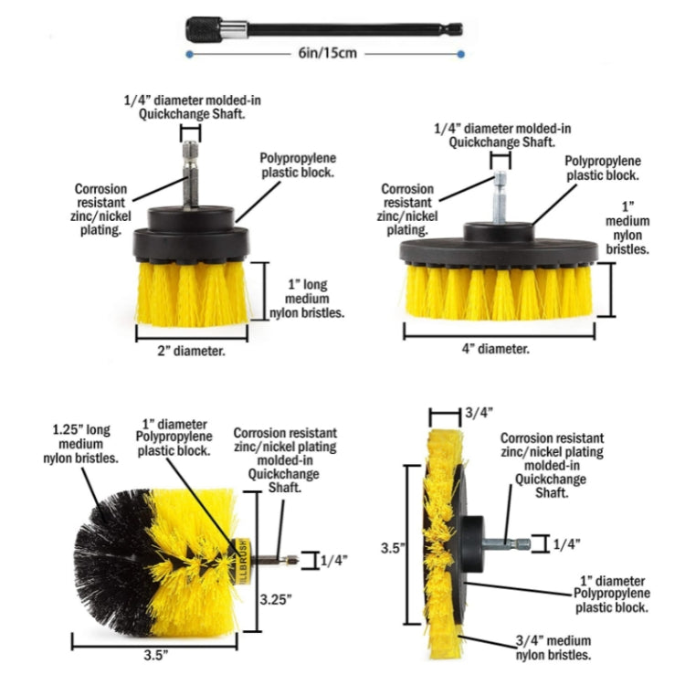 8 In 1 Electric Drill Crevice Cleaning Brush Car Wash Tool Set