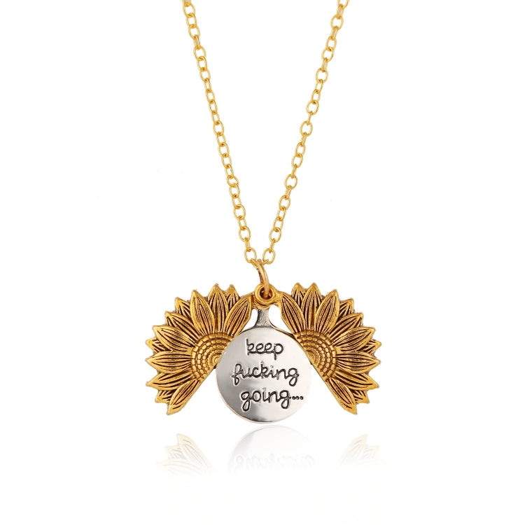 Charming Sunflower-Shaped Alloy Pendant with Double-Sided Engraving and Keychain