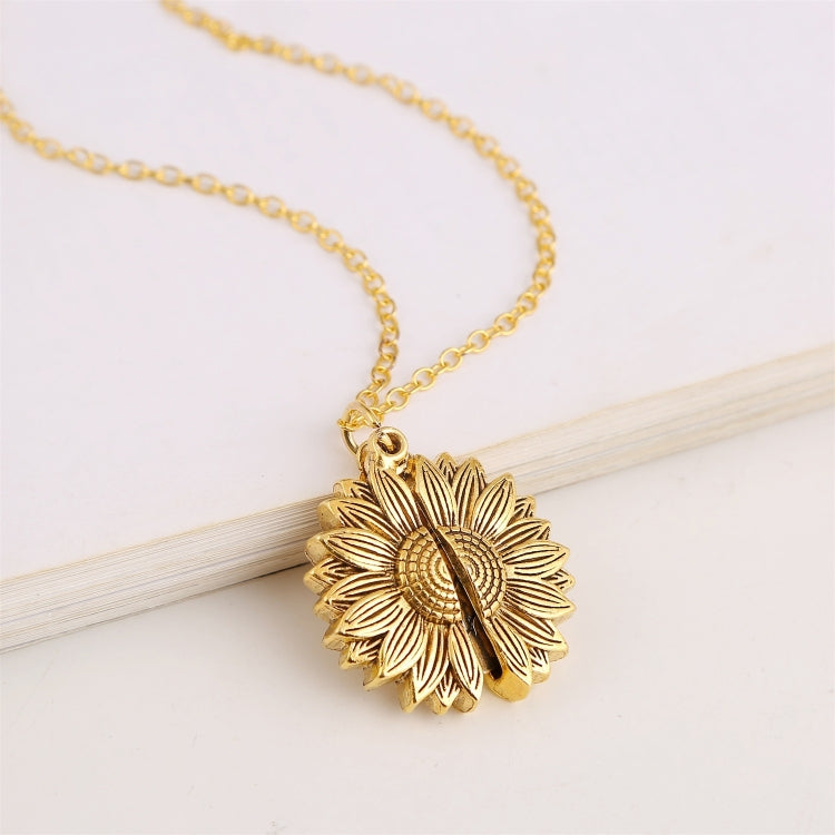 Charming Sunflower-Shaped Alloy Pendant with Double-Sided Engraving and Keychain