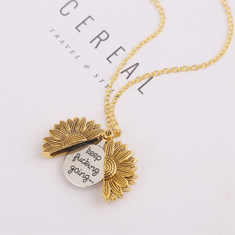 Charming Sunflower-Shaped Alloy Pendant with Double-Sided Engraving and Keychain