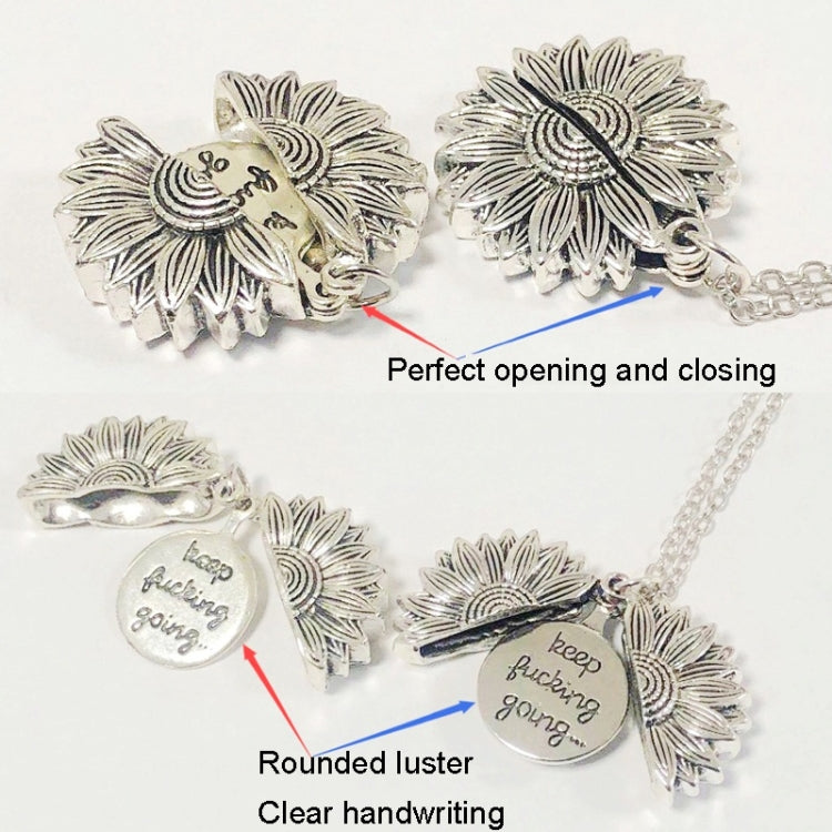 Charming Sunflower-Shaped Alloy Pendant with Double-Sided Engraving and Keychain