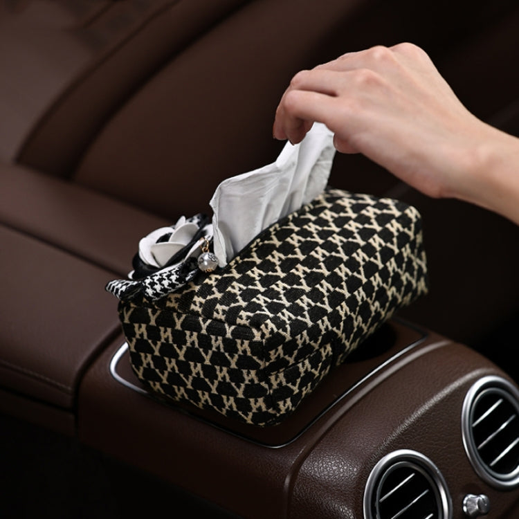 Versatile Fabric Car Armrest Tissue Holder with Cute Design