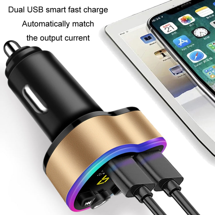 Car MP3 Bluetooth Player FM Transmitter Multifunctional Car Charger, QC3.0 Black, QC3.0 Golden, QC3.0 Blue, 4.8A Black, 4.8A Golden, 4.8A Blue