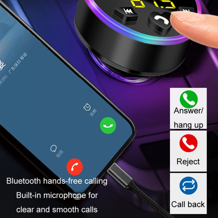 Car MP3 Bluetooth Player FM Transmitter Multifunctional Car Charger, QC3.0 Black, QC3.0 Golden, QC3.0 Blue, 4.8A Black, 4.8A Golden, 4.8A Blue