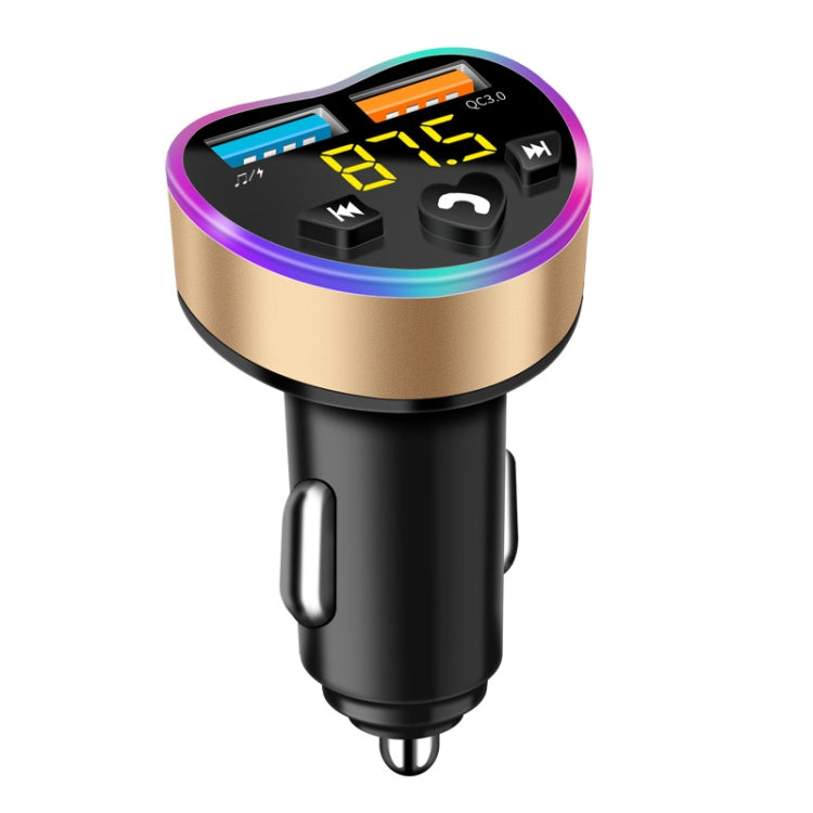 Car MP3 Bluetooth Player FM Transmitter Multifunctional Car Charger, QC3.0 Black, QC3.0 Golden, QC3.0 Blue, 4.8A Black, 4.8A Golden, 4.8A Blue