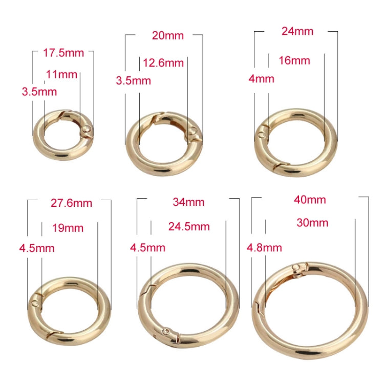 20 Pack Zinc Alloy Spring Ring Metal Open Bag Clips for Keychain Crafting