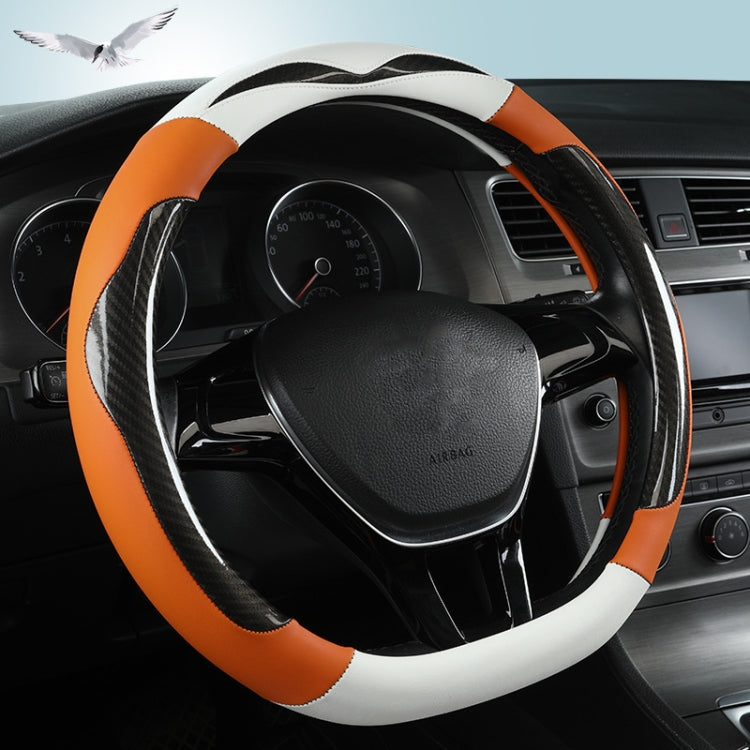 Carbon Fiber Leather Four Season Universal D Type Steering Wheel Cover, Carbon Fiber Leather Star Blue, Carbon Fiber Leather Orange, Carbon Fiber Leather Black, Carbon Fiber Leather Pink, Carbon Fiber Leather Red